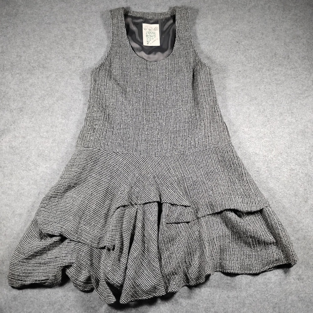 io comme io Senso unico Asymmetrical Tiered Mori Dress Women 38 M Gray Tweed